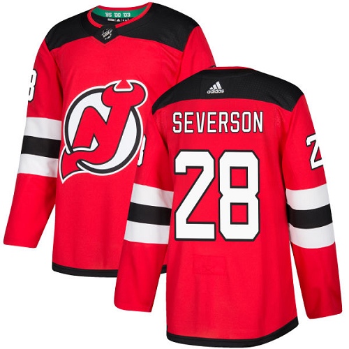 Adidas Men New Jersey Devils 28 Damon Severson Red Home Authentic Stitched NHL Jersey